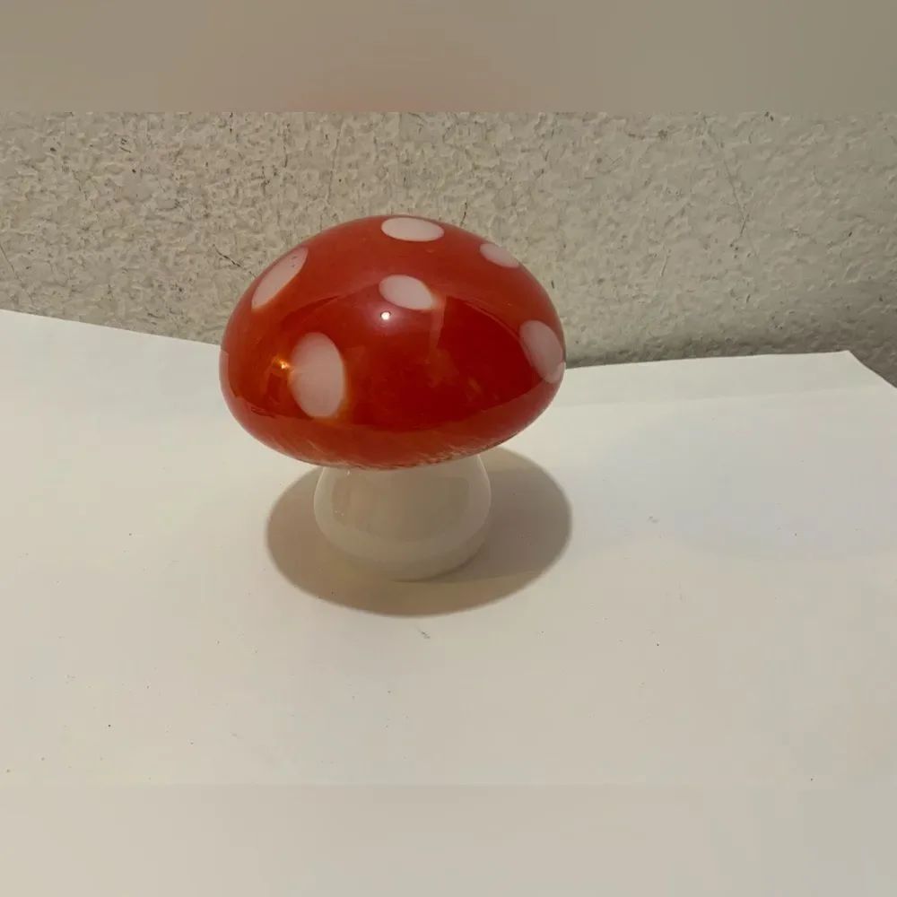 Glass Mushroom Home Decor red white G21
